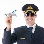 pilot over a white background